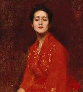 William Merrit Chase Study of a Girl in Japanese Dress oil painting reproduction